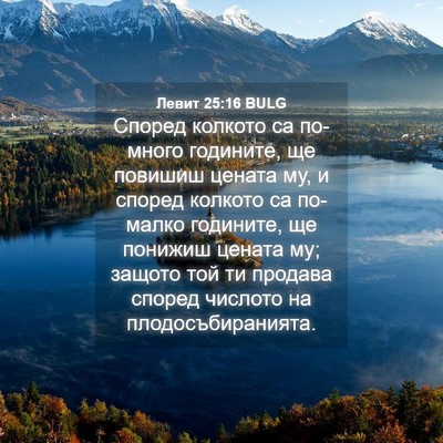Picture 04 - Левит 25:16 BULG - Според колкото са по-много - Bible Verse Picture