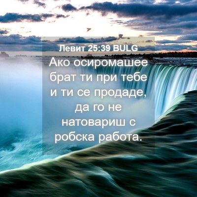 Picture 04 - Левит 25:39 BULG - Ако осиромашее брат ти при - Bible Verse Picture