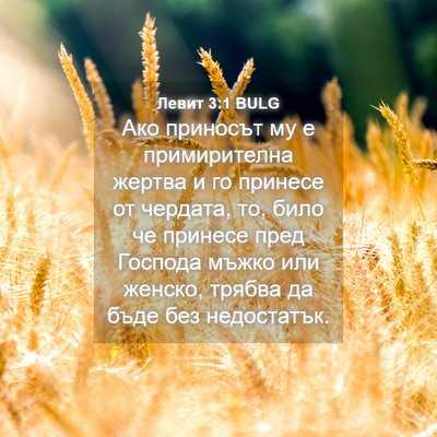 Picture 04 - Левит 3:1 BULG - Ако приносът му е - Bible Verse Picture