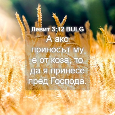 Picture 04 - Левит 3:12 BULG - А ако приносът му е от коза, - Bible Verse Picture
