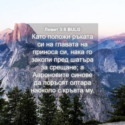Picture 04 - Левит 3:8 BULG - Като положи ръката си на - Bible Verse Picture