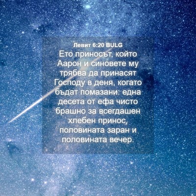 Picture 04 - Левит 6:20 BULG - Ето приносът, който Аарон и - Bible Verse Picture
