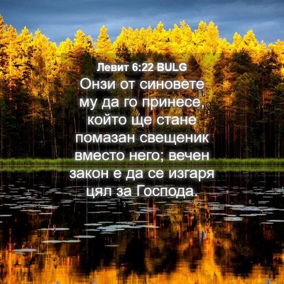 Picture 04 - Левит 6:22 BULG - Онзи от синовете му да го - Bible Verse Picture
