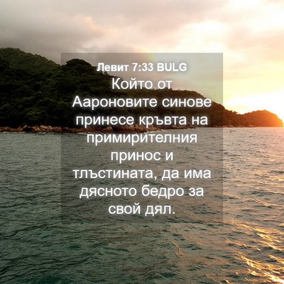 Picture 04 - Левит 7:33 BULG - Който от Аароновите синове - Bible Verse Picture