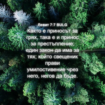 Picture 04 - Левит 7:7 BULG - Както е приносът за грях, - Bible Verse Picture