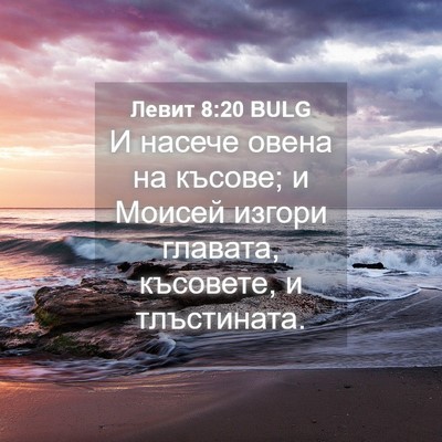Picture 04 - Левит 8:20 BULG - И насече овена на късове; и - Bible Verse Picture