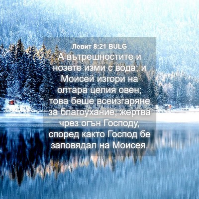Picture 04 - Левит 8:21 BULG - А вътрешностите и нозете - Bible Verse Picture
