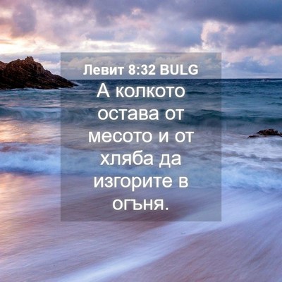 Picture 04 - Левит 8:32 BULG - А колкото остава от месото - Bible Verse Picture