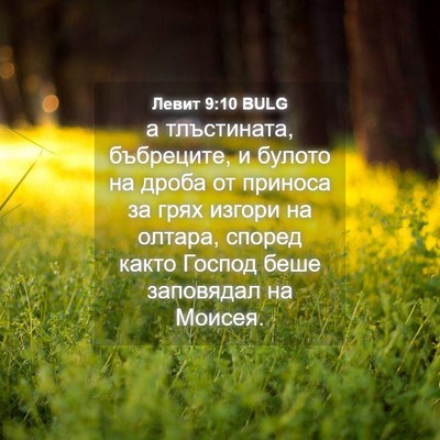 Picture 04 - Левит 9:10 BULG - а тлъстината, бъбреците, и - Bible Verse Picture