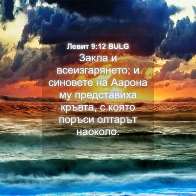 Picture 04 - Левит 9:12 BULG - Закла и всеизгарянето; и - Bible Verse Picture