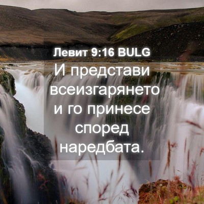 Picture 04 - Левит 9:16 BULG - И представи всеизгарянето - Bible Verse Picture