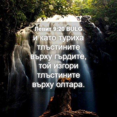 Picture 04 - Левит 9:20 BULG - и като туриха тлъстините - Bible Verse Picture