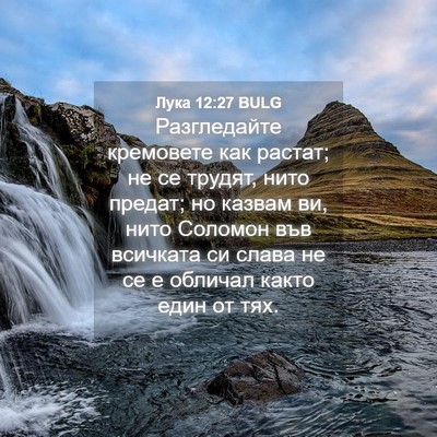 Picture 04 - Лука 12:27 BULG - Разгледайте кремовете как - Bible Verse Picture