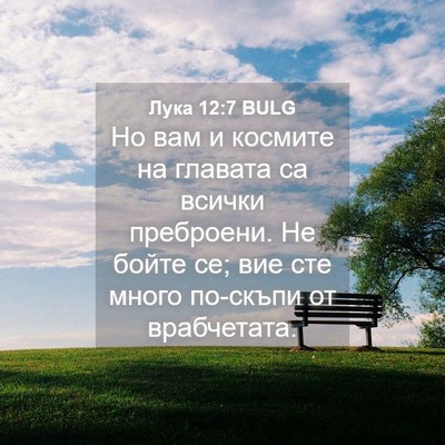 Picture 04 - Лука 12:7 BULG - Но вам и космите на главата - Bible Verse Picture