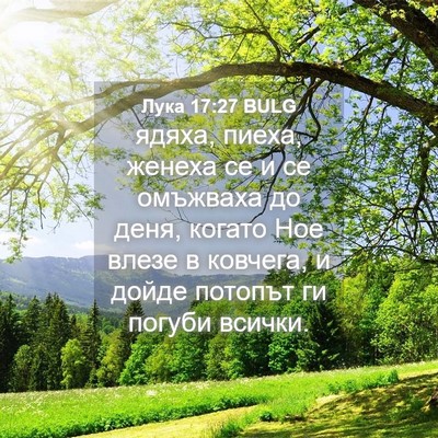 Picture 04 - Лука 17:27 BULG - ядяха, пиеха, женеха се и се - Bible Verse Picture