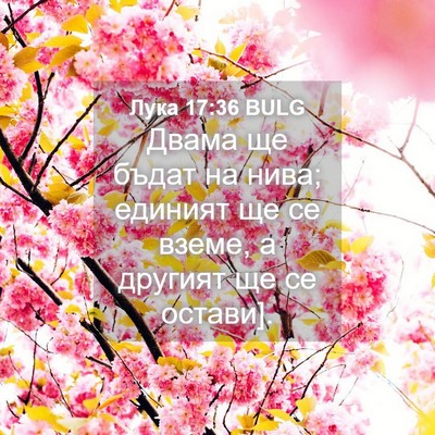 Picture 04 - Лука 17:36 BULG - Двама ще бъдат на нива; - Bible Verse Picture