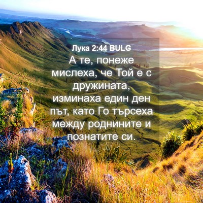 Picture 04 - Лука 2:44 BULG - А те, понеже мислеха, че Той - Bible Verse Picture