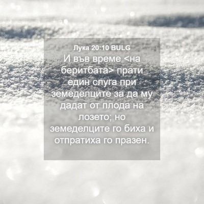 Picture 04 - Лука 20:10 BULG - И във време <на беритбата> - Bible Verse Picture
