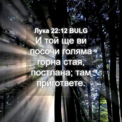 Picture 04 - Лука 22:12 BULG - И той ще ви посочи голяма - Bible Verse Picture