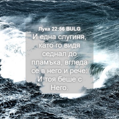 Picture 04 - Лука 22:56 BULG - И една слугиня, като го - Bible Verse Picture