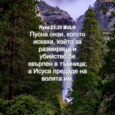 Picture 04 - Лука 23:25 BULG - Пусна онзи, когото искаха, - Bible Verse Picture