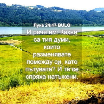 Picture 04 - Лука 24:17 BULG - И рече им: Какви са тия - Bible Verse Picture