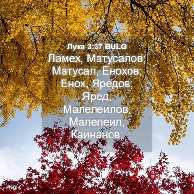 Picture 04 - Лука 3:37 BULG - Ламех, Матусалов; Матусал, - Bible Verse Picture