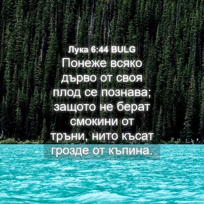 Picture 04 - Лука 6:44 BULG - Понеже всяко дърво от своя - Bible Verse Picture