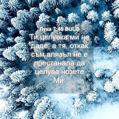 Picture 04 - Лука 7:45 BULG - Ти целувка ми не даде; а тя, - Bible Verse Picture