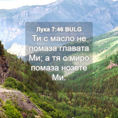 Picture 04 - Лука 7:46 BULG - Ти с масло не помаза - Bible Verse Picture