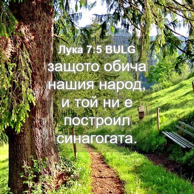Picture 04 - Лука 7:5 BULG - защото обича нашия народ, и - Bible Verse Picture