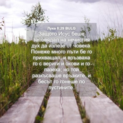 Picture 04 - Лука 8:29 BULG - Защото Исус беше заповядал - Bible Verse Picture