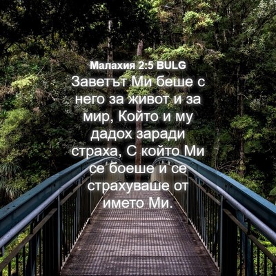 Picture 04 - Малахия 2:5 BULG - Заветът Ми беше с него за - Bible Verse Picture