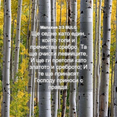 Picture 04 - Малахия 3:3 BULG - Ще седне като един, който - Bible Verse Picture