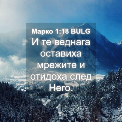Picture 04 - Марко 1:18 BULG - И те веднага оставиха - Bible Verse Picture