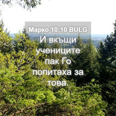 Picture 04 - Марко 10:10 BULG - И вкъщи учениците пак Го - Bible Verse Picture