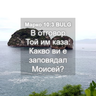 Picture 04 - Марко 10:3 BULG - В отговор Той им каза: - Bible Verse Picture