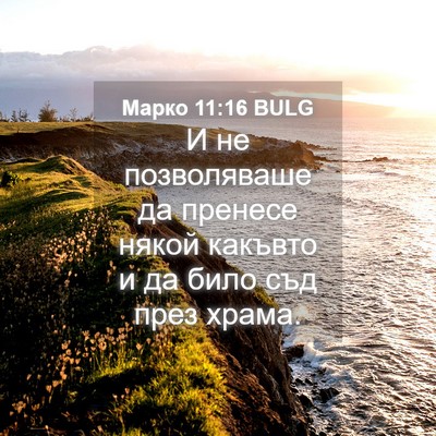 Picture 04 - Марко 11:16 BULG - И не позволяваше да - Bible Verse Picture