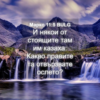 Picture 04 - Марко 11:5 BULG - И някои от стоящите там им - Bible Verse Picture