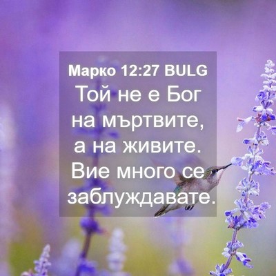 Picture 04 - Марко 12:27 BULG - Той не е Бог на мъртвите, а - Bible Verse Picture
