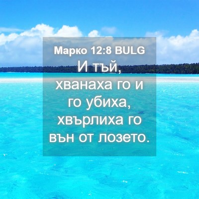 Picture 04 - Марко 12:8 BULG - И тъй, хванаха го и го - Bible Verse Picture