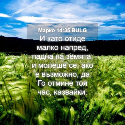 Picture 04 - Марко 14:35 BULG - И като отиде малко напред, - Bible Verse Picture