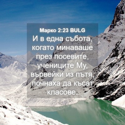 Picture 04 - Марко 2:23 BULG - И в една събота, когато - Bible Verse Picture