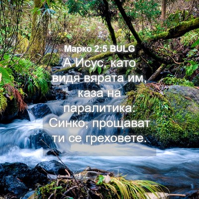 Picture 04 - Марко 2:5 BULG - А Исус, като видя вярата им, - Bible Verse Picture