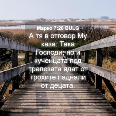 Picture 04 - Марко 7:28 BULG - А тя в отговор Му каза: Така - Bible Verse Picture