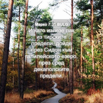 Picture 04 - Марко 7:31 BULG - И като излезе пак из - Bible Verse Picture
