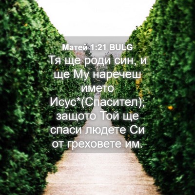 Picture 04 - Матей 1:21 BULG - Тя ще роди син, и ще Му - Bible Verse Picture