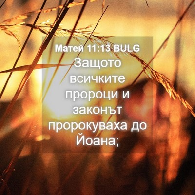 Picture 04 - Матей 11:13 BULG - Защото всичките пророци и - Bible Verse Picture