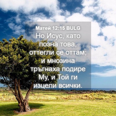 Picture 04 - Матей 12:15 BULG - Но Исус, като позна това, - Bible Verse Picture