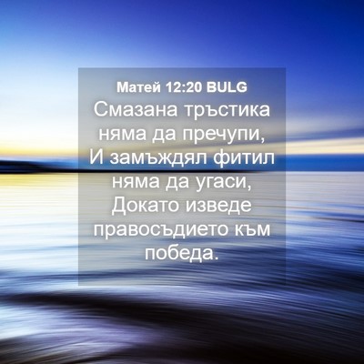 Picture 04 - Матей 12:20 BULG - Смазана тръстика няма да - Bible Verse Picture